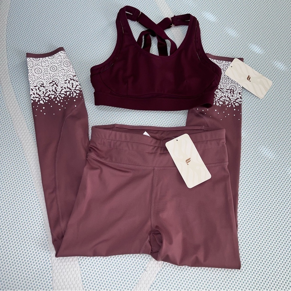 Fabletics Leggings Women XS Sport Bra Set Athletic Outfit Reflective B25